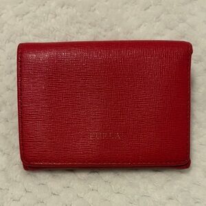 Tri Fold Red Wallet With Snap Closure